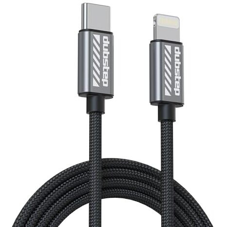 Dubstep Blaze Flash 33W 1.25M Type-C To Type-L Data Fast Charging Nylon Braided Cable With Overheat Protection | 70K Insertion Tested (Grey)