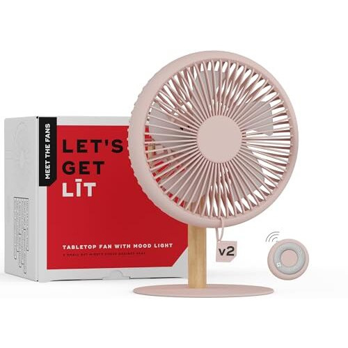 Nuuk Lit V2 Cordless & Rechargeable 7 Inch Table Fan With Night Light & Remote Control | Auto Oscillation With 4 Wind Modes | Bldc Fan With Up To 17 Hour Run Time | Portable Table Fan For Home, Office