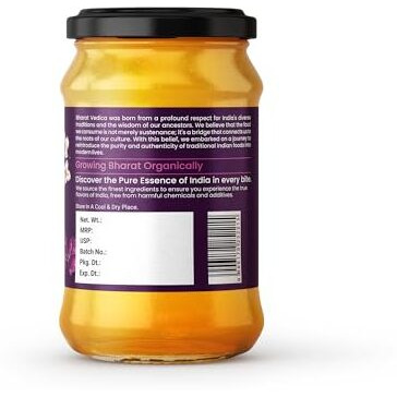 Bharat Vedica Wild Forest Honey 350Gm | 100% Pure & Organic | Raw, Unprocessed & Natural | No Sugar Adulteration | Lab Certified | Glass Jar Packaging