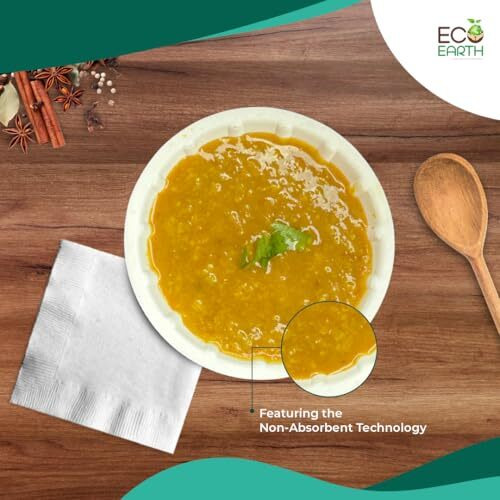 Eco Earth 180Ml (50 Pack) Baggase Disposable Bowls - Sugarcane Paper Bowl Use & Throw Small Katori For Party Biodegradable Disposal Natural & Eco Friendly Non-Absorbent Heavy Duty Strong Sturdy