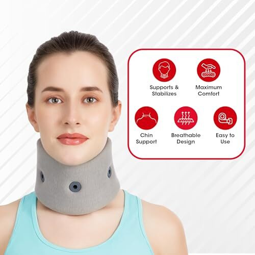 Lifewear Cervical Collar With Support, For Optimum Neck Support And Pain Relief, Ensures Stability And Restricts Movement, Pu Foam Inside, Outer Soft Stockinette, Comfortable, For Men And Women,Size (S)