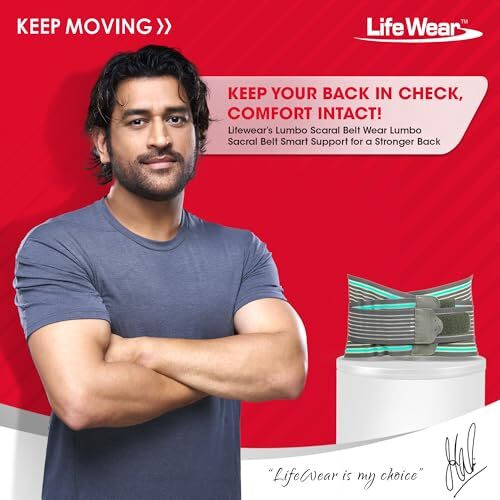 Life Wear Lumbo Sacral Belt For Low Back Pain, Waist And Back Support Belt For Sprain, Strain, Injury Recovery, Flexible Splints For Support, Comfortable Foam Padding, For Men And Women, Size (Xl)