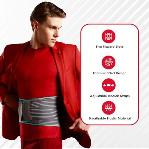 Life Wear Lumbo Sacral Belt For Low Back Pain, Waist And Back Support Belt For Sprain, Strain, Injury Recovery, Flexible Splints For Support, Comfortable Foam Padding, For Men And Women, Size (Xl)