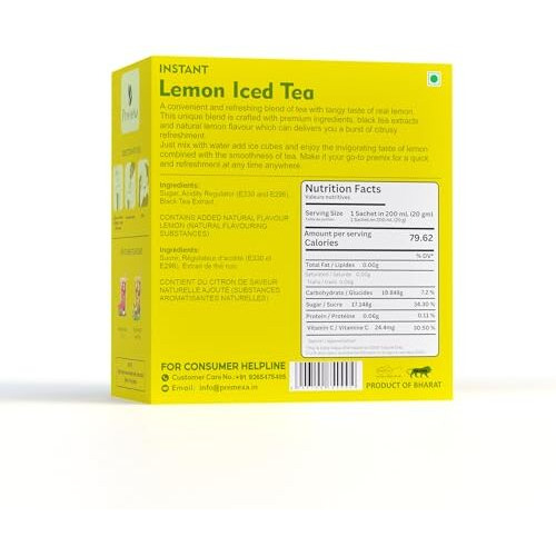 Premexa Instant Iced Tea | Energetic Refreshment | Simply Mix With Water For An Invigorating Drink | Hibiscus | Guava Chili And Lemon