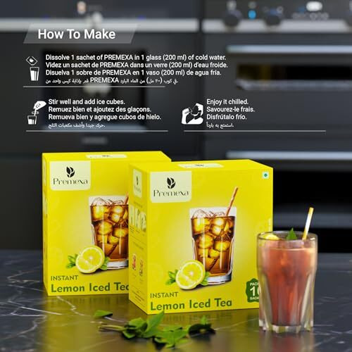Premexa Instant Iced Tea | Energetic Refreshment | Simply Mix With Water For An Invigorating Drink | Hibiscus | Guava Chili And Lemon