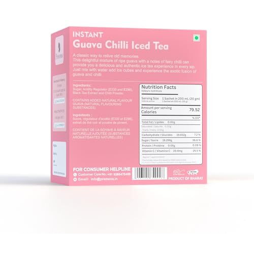Premexa Instant Iced Tea | Energetic Refreshment | Simply Mix With Water For An Invigorating Drink | Hibiscus | Guava Chili And Lemon