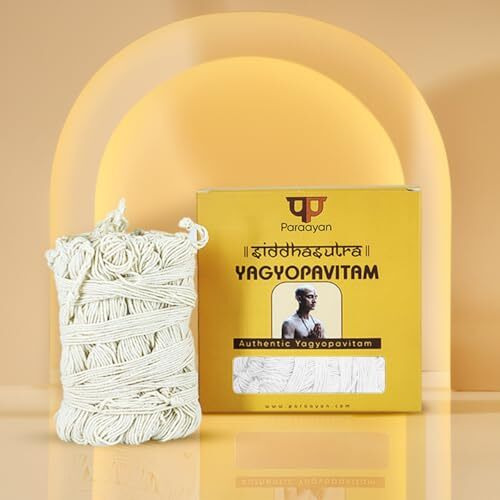 Paraayan Janeu Yagyopavit Dhaga For Brahmin | 20 Pieces Janau | With Haldi Pouch | Pure Sacred Thread For Rituals, Worship, And Spiritual Blessings | Pack Of 1 (Yagyo Pavitam For Puja)