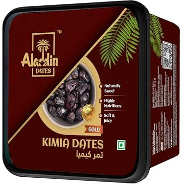 Aladdin Dates Black Kimia Dates/Khajoor 500 Grams | Iml Continer Packed |Mazafati Dates | Soft Khajur | Natural & Healthy Snack | Iml Continer Packed