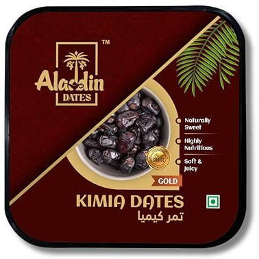 Aladdin Dates Black Kimia Dates/Khajoor 500 Grams | Iml Continer Packed |Mazafati Dates | Soft Khajur | Natural & Healthy Snack | Iml Continer Packed