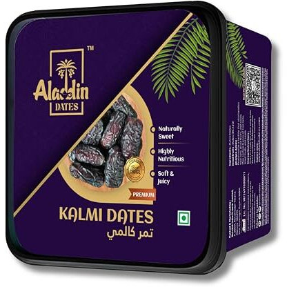 Aladdin Dates Kalmi Dates/Khajoor 400 Grams| Iml Continer Packed| Rich In Fibre| Naturally Sweet |Naturally Low-Fat Food|Natural Sweetness