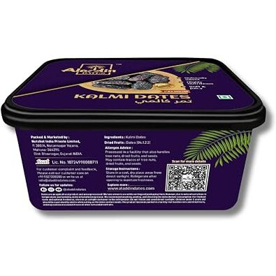 Aladdin Dates Kalmi Dates/Khajoor 400 Grams| Iml Continer Packed| Rich In Fibre| Naturally Sweet |Naturally Low-Fat Food|Natural Sweetness