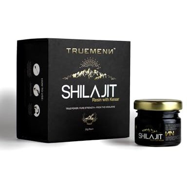 Truemenn Ayush Certified Shilajit/ Shilajeet Resin With Kesar -20Gm | Boosts Energy & Stamina | Enhances Performance & Immunity | Rapid Solubility With 80% Fulvic Acid | 100% Pure Ayurvedic & Lab Tested | 66 Servings |