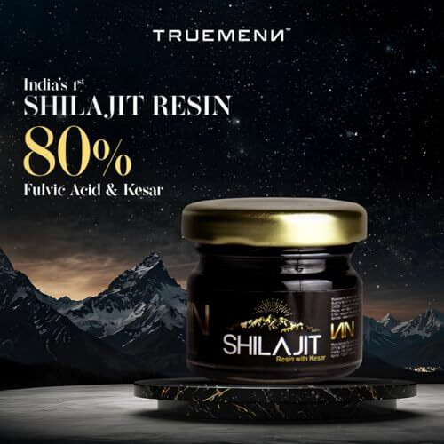 Truemenn Ayush Certified Shilajit/ Shilajeet Resin With Kesar -20Gm | Boosts Energy & Stamina | Enhances Performance & Immunity | Rapid Solubility With 80% Fulvic Acid | 100% Pure Ayurvedic & Lab Tested | 66 Servings |