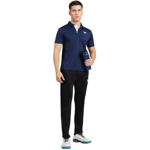 Reebok Polyester Men's Regular Fit Polo Shirt (Rmkpta0128,L) Vector Navy