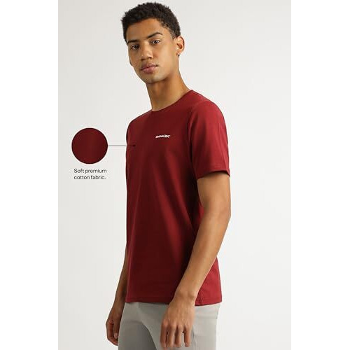 Reebok Men's Regular Fit T-Shirt (Emlc 1_Cabernet