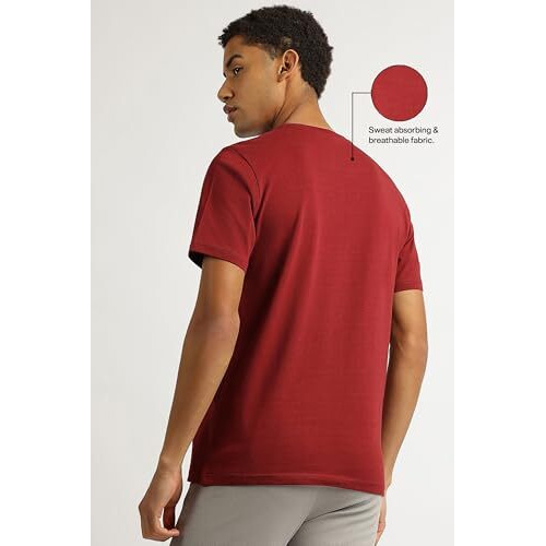 Reebok Men's Regular Fit T-Shirt (Emlc 1_Cabernet