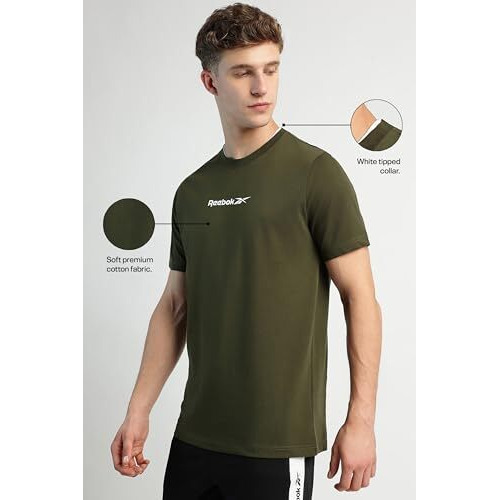 Reebok Men's Regular Fit T-Shirt (Emlc 5_Kombu Green