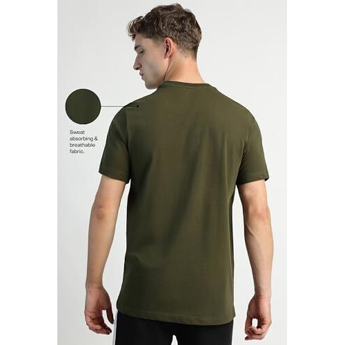 Reebok Men's Regular Fit T-Shirt (Emlc 5_Kombu Green
