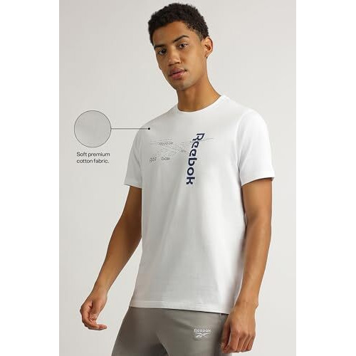 Reebok Men's Regular Fit T-Shirt (Emlc 16_White