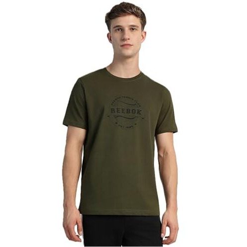 Reebok Men's Regular Fit T-Shirt (Emlc14_Kombu Green