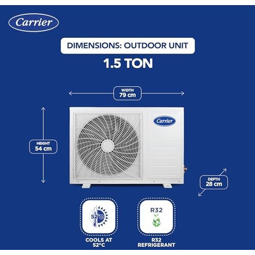 Carrier 1.5 Ton 3 Star Ai Flexicool Inverter Split Ac (Copper, Convertible 6-In-1 Cooling,High Density Filter, Auto Cleanser, 2024 Model,Ester Neo Exi+, Cai18Er3R34F0,White)