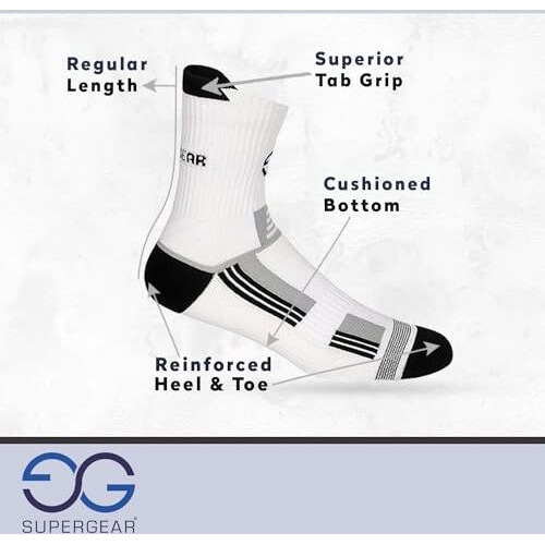 Supergear Polyester Marathon Running Multi Featured Ankle Length Socks For Men Pack Of 3 (Colour Style 1), Multicolour