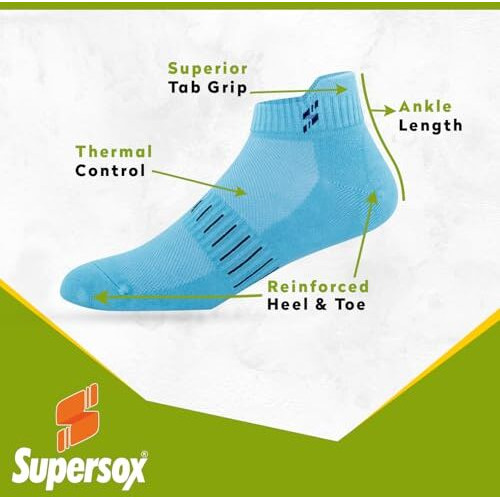 Supersox Bamboo Ankle Casual Socks For Women Made Of Sustainable & Eco Friendly Material - Athletic Softer Than Cotton Socks, Anti Odour - Ideal Forsports, Gym & All Day Wear (Pack Of 3), Multicolor