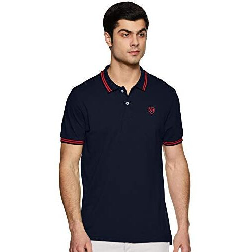 Max Men Solid Polo Slim Fit T-Shirt(Navy_Xl)