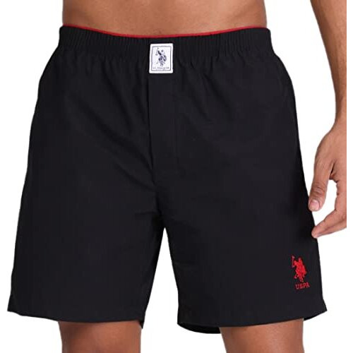 U.S. Polo Assn. Mens Pure Cotton Brushed Elastic I108 Boxers - Pack Of 1 (Black Xl)