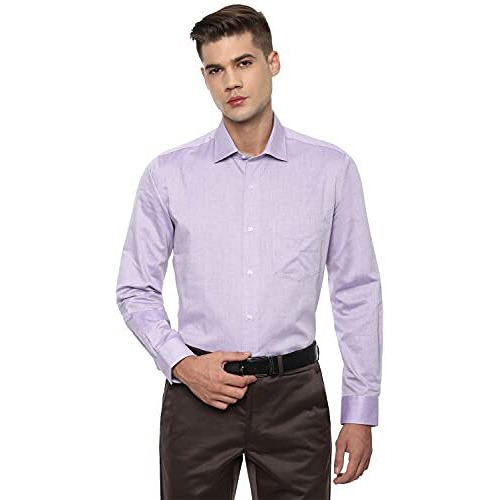 Van Heusen Men's Regular Fit Shirt (Vhsf1M76831_Light Purple Solid 42)