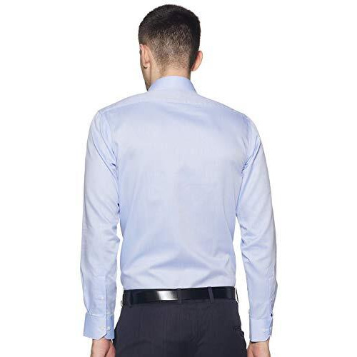 Van Heusen Men's Regular Fit Shirt (Vhsf1M76828_Medium Blue Solid 40)