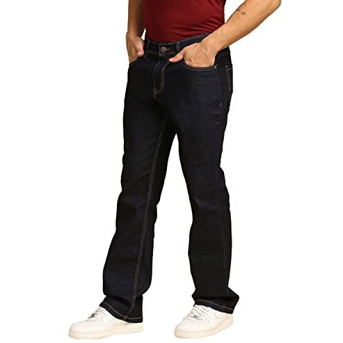 High Star Men's Bootcut Fit Mid Rise Jeans (Hsmjns1923_32_Blue