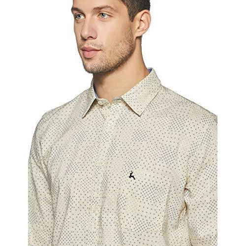 Parx Men's Plain Slim Fit Casual Shirt (Xmss08579-F2_Light Fawn_39)