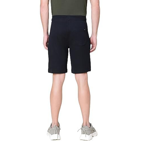 Van Heusen Athleisure Men Knit Shorts - Cotton Rich - Smart Tech, Easy Stain Release, Anti Stat, Ultra Soft, Moisture Wicking_50002_Black_M