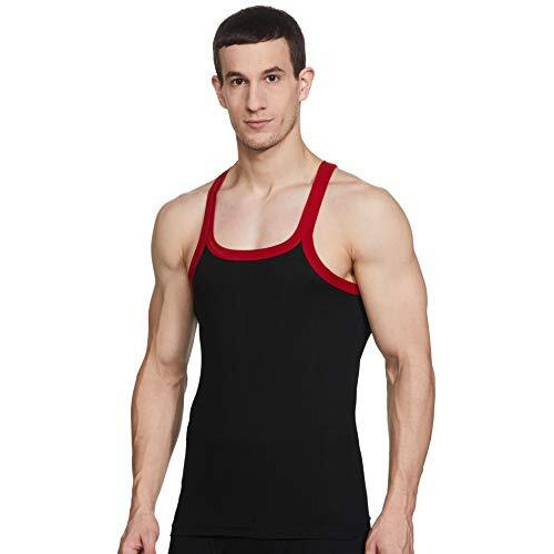 Dixcy Scott-Men-Innerwear-(Category)-Vest-(Style Id)-K1-Pr44917-(Color)-Grey Melange,Black-Pack Of2-(Size)L