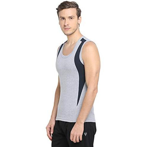 Dixcy Scott-Men-Innerwear-(Category)-Vest-(Style Id)-K1-Pr44937-(Color)-Grey Melange With Navy & Black - Royale Blue-Pack Of2-(Size)Xl