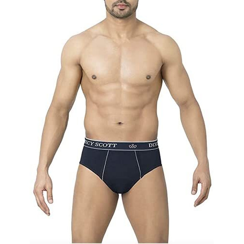 Dixcy Scott Men's Cotton Brief (Pack Of 3) (K1 - Pr47896_Black, Navy, Dark Grey_X-Large_Black_Xl)
