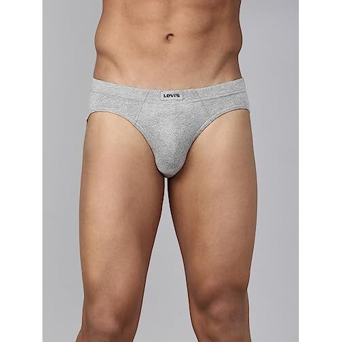 Levi's Cotton Men's 100 Ca Regular Solid Brief (Pr71986_Lt. Grey Melange_M)