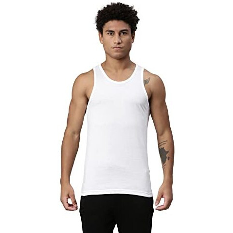 Levi's Men's Cotton Style 012 Classic Regular Fit Solid Vest (Pack Of 3, 012-Vest-Wht- White P3_L)