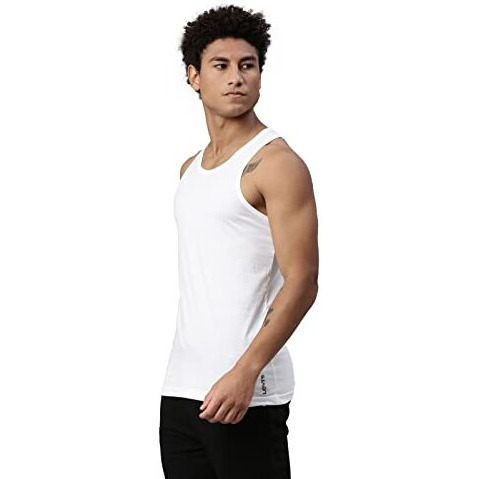 Levi's Men's Cotton Style 012 Classic Regular Fit Solid Vest (Pack Of 3, 012-Vest-Wht- White P3_L)