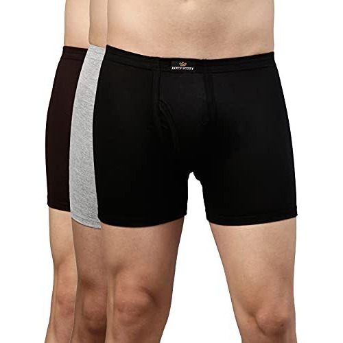 Dixcy Scott Men's Cotton Trunks (Pack Of 3) (Legend_Dk Grey/Navy/Grey Mel_Xl)