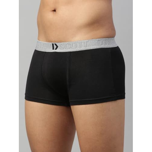 Dixcy Scott Maximus Mens Cotton Maxmius Solid Mid Rise Body Fit Innerwear - Elate Trunk(Black And Emerald - Pack Of 2)-Medium