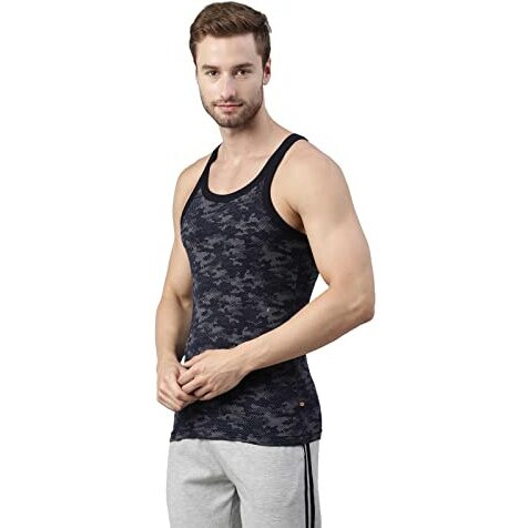 Dixcy Scott Men's Regular Fit Vest Ghost Grey/Navy M (Pack Of 2)