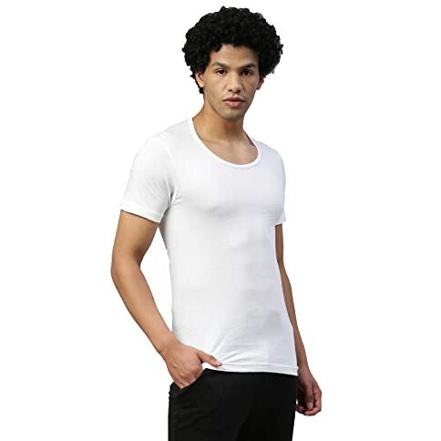 Dixcy Scott Men's Cotton Regular Fit Vest White/White M (Pack Of 2), Medium