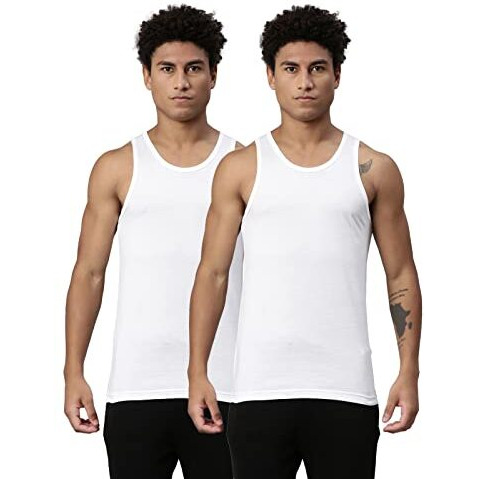 Levi's Cotton Men's Solid Regular Fit Vest (012-Vest-Wht- White P2 Large)