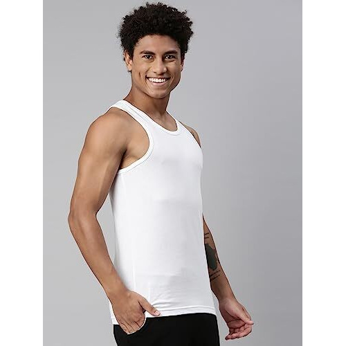 Levi's Cotton Men's Solid Regular Fit Vest (012-Vest-Wht- White P2 Large)