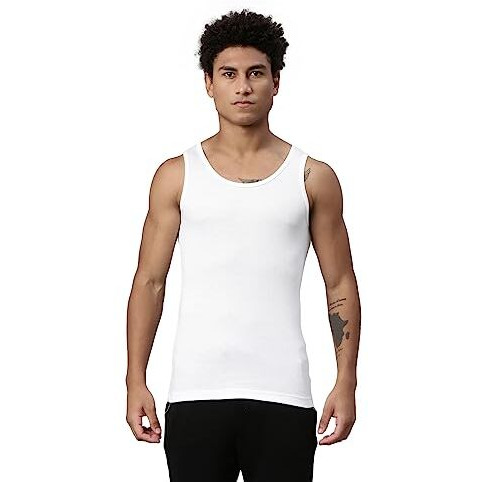 Levi's Cotton Men's Solid Regular Fit Vest (013-Vest-Wht-P1_White Small)