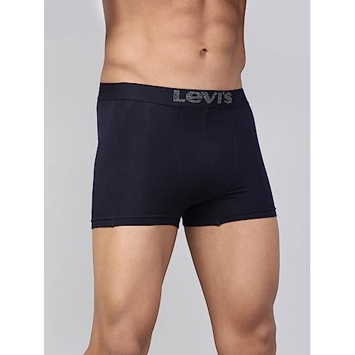 Levi's Men's Cotton Style 018 Neo Regular Fit Solid Trunk (Pack Of 2) (018-Trunk-Blk/Navy-P2_Black, Navy_M)