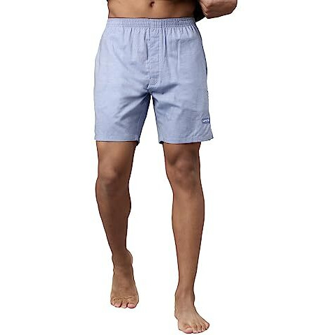 Levi's Men's Cotton Style 028 Plain Woven Regular Fit Solid Boxer (Pack Of 1) (028-Boxer Shorts_Blue Melange_M)