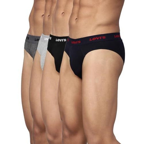 Levi's Men's Pure Cotton Classic Briefs (Pack Of 4) (Style009_Assorted